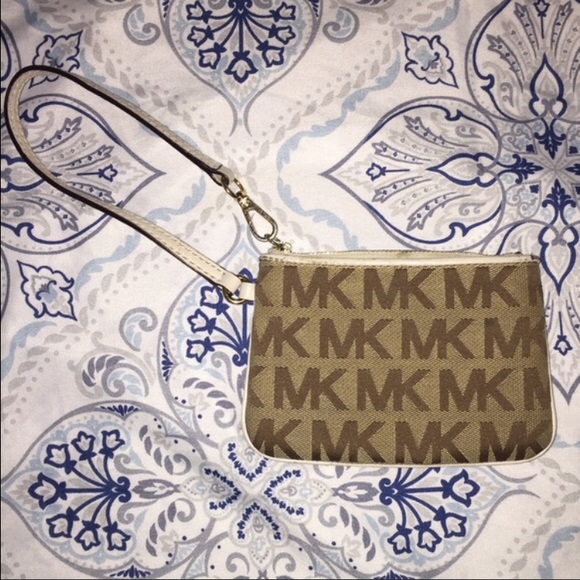 Tan MK Wristlet