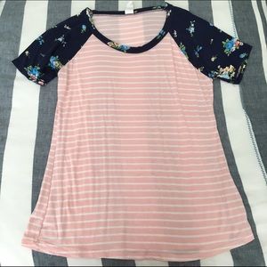Tops - Floral and Striped Top Tops - Floral and Striped Top
