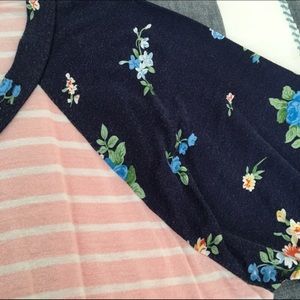 Tops - Floral and Striped Top Tops - Floral and Striped Top