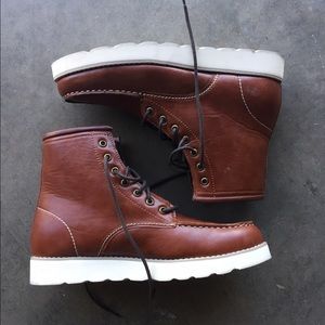 Red Wing style Moc Toe Work Boots