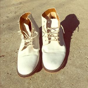 Swildens- white canvas painted boots