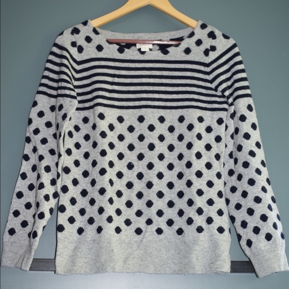 Polka meets stripe gray/navy sweater - Picture 1 of 1