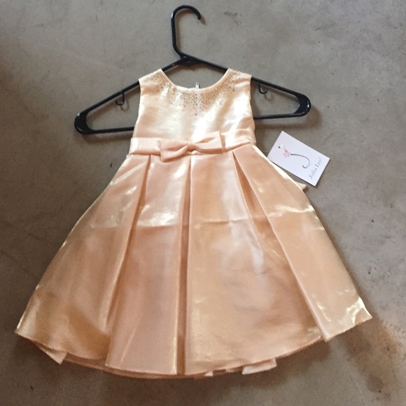 Little girls flower girl dress with stone collar