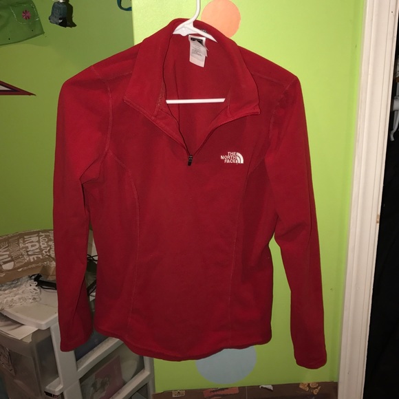 Red north face quarter zip