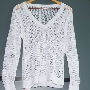 Rag& bone Peekaboo v-neck fishnet sweater