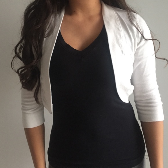 White Crop Cartigan