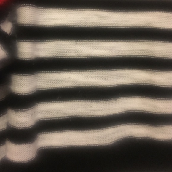 Stripped partly sheer 3/4 sleeve Express sweater - Picture 4 of 4