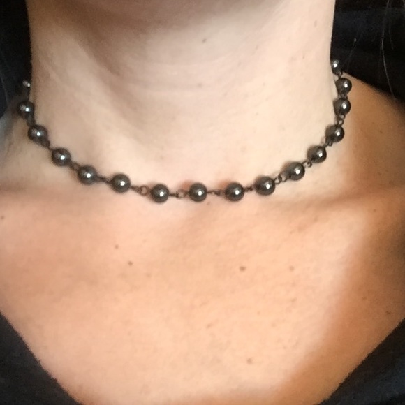 Dark Gray Hematite Stone Choker