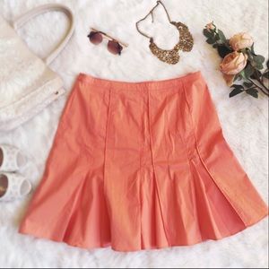 Worth Pink Salmon Pleated Skirt, 10 size