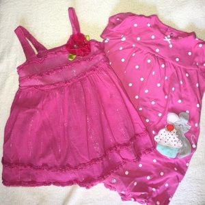 Pink romper and pink summer dress.