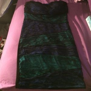 Royal blue and teal dress