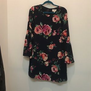 Navy blue floral dress