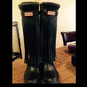 Hunter fringe boots never worn