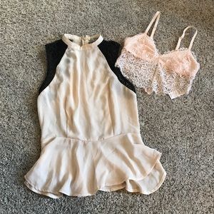 Chiffon peplum tank