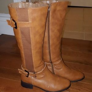 Pierre Dumas Tall Camel Boot with Buckles