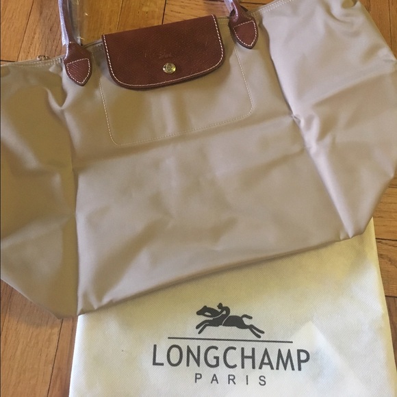 New Tan Large Le Pliage Longchamp