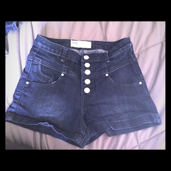 High waisted jean shorts