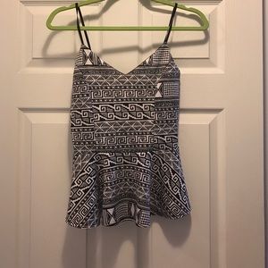 Tribal print peplum top