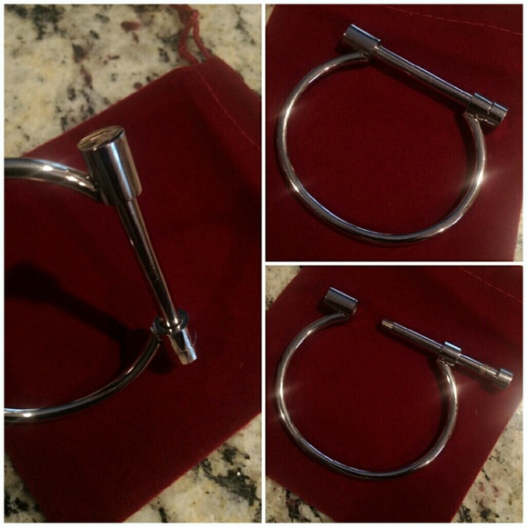 Silver Screw Bar Statement Bracelet