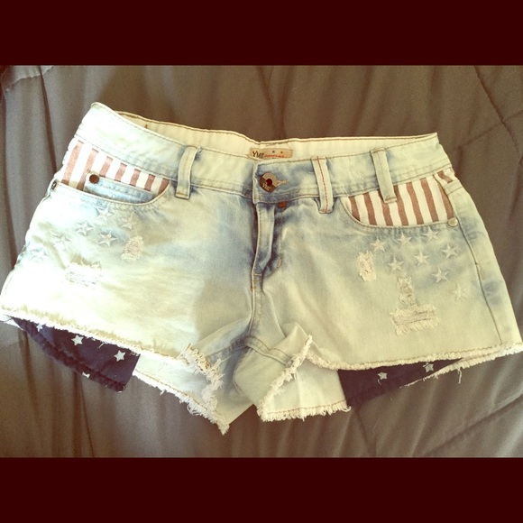 American flag jean shorts