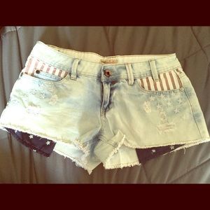 American flag jean shorts