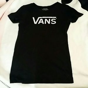 Vans plain black tee size xs