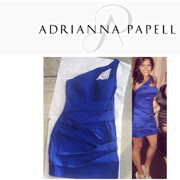 Bodycon Asymmetrical electric blue party dress