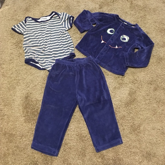 Baby boy velour set with onesie to match - Picture 1 of 1