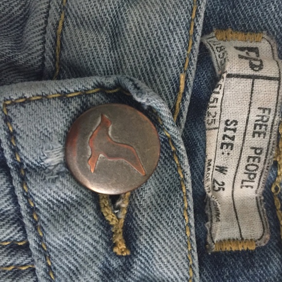 Free People Lace High Wasted Denim Shorts - Picture 4 of 4