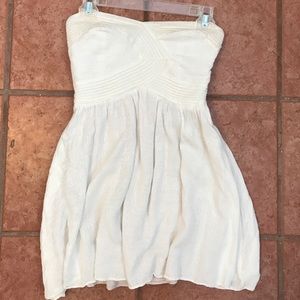 Strapless white dress