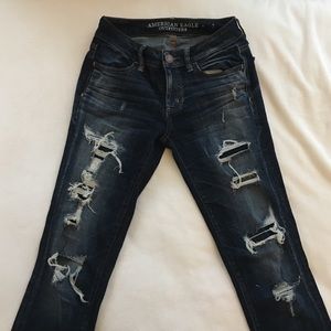 Dark-wash Ripped Jeans
