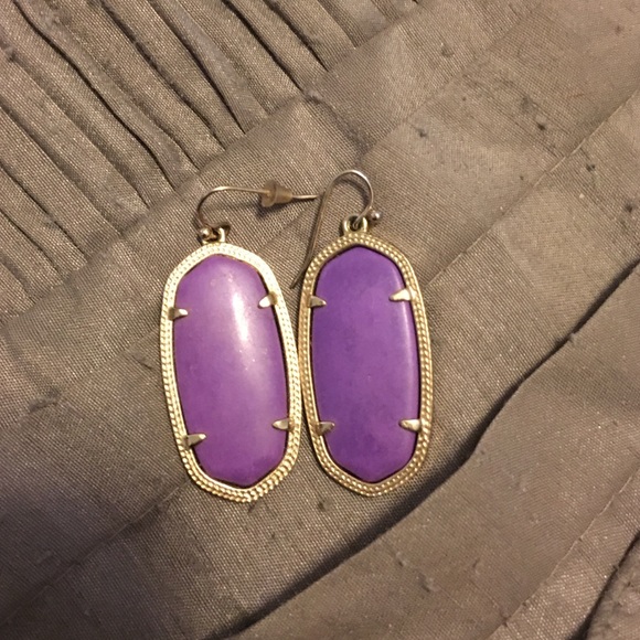 Purple and Gold Kendra Scott earrings