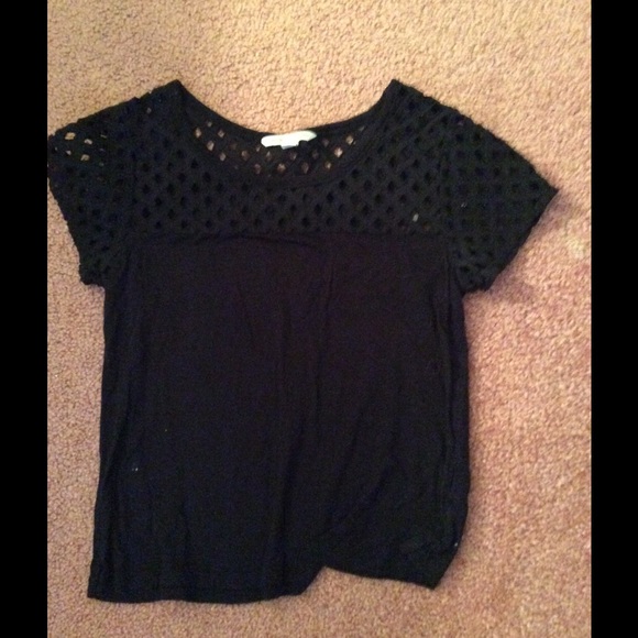 Ae black crop top