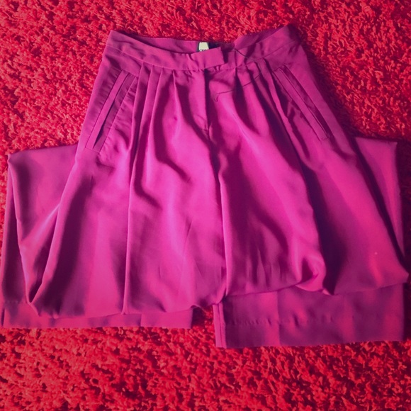 Wide leg fuchsia ASOS trousers | US 2/UK 6/EU 34
