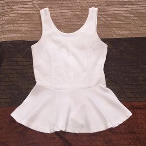 White Bow Back Peplum Top
