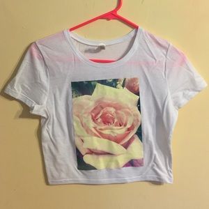 Cropped rose tee.