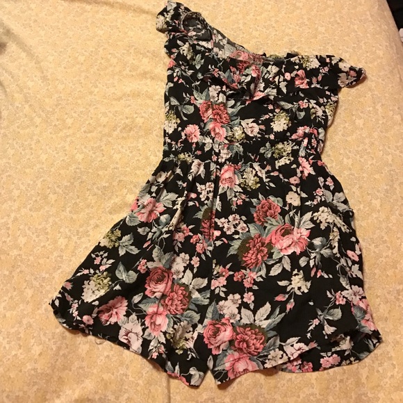 one strapped floral romper
