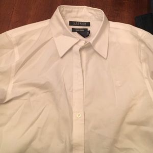 Lauren Ralph Lauren White Monogram Button Down