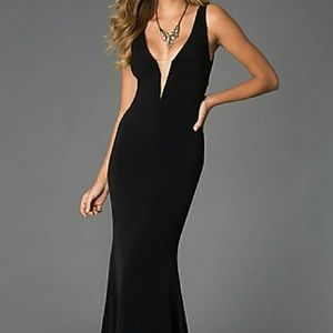 Black Gown with Sheer Back