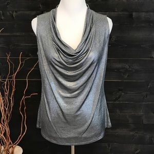 Silver Drape Neck Top