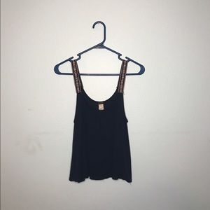 Navy Blue Tank w Braided Straps