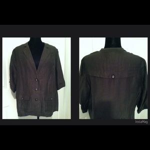 Lane Bryant Military Green Safari Style Blazer