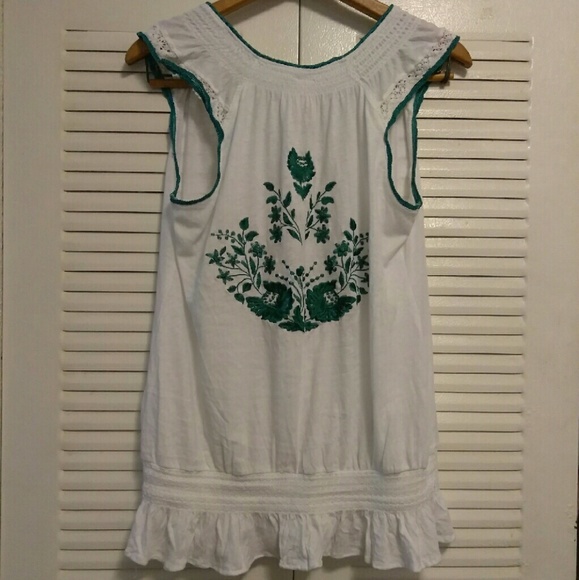 Floral Embroidered Flutter Tank - Picture 3 of 4