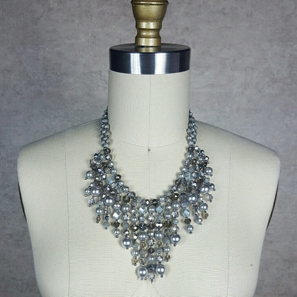 Jewelry - Gray Glass / Faceted Statement Necklace