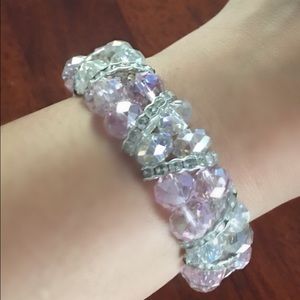 Pink and clear crystal bracelet.