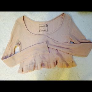 Free People "we the free" pink thermal crop top