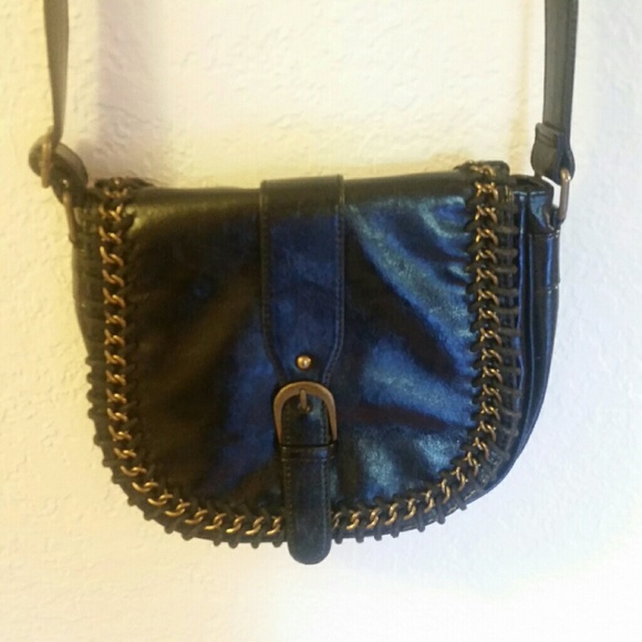 Black Leather Crossbody purse