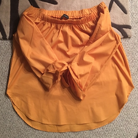 Cold Shoulder Long Sleeve Top- MUSTARD - Picture 4 of 4