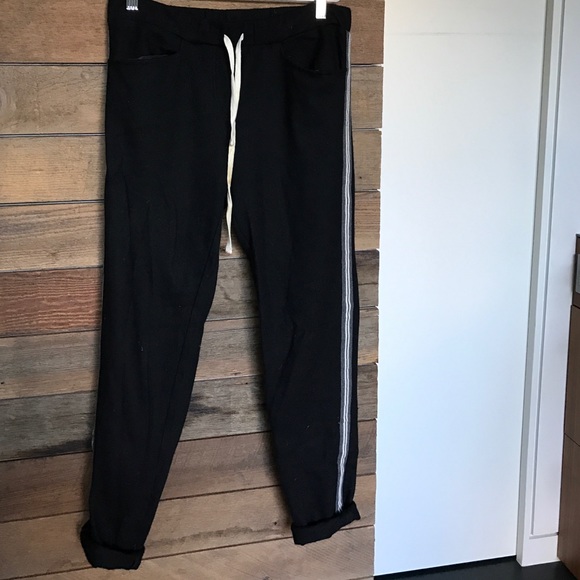 Sporty wool, dressy sweatpant-like slacks