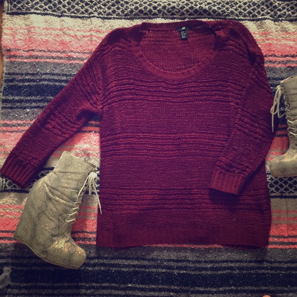 Burgundy see through long sleeve